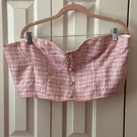 Cider NWOT Pink Tweed Plus Size Top - Picture 1 of 7